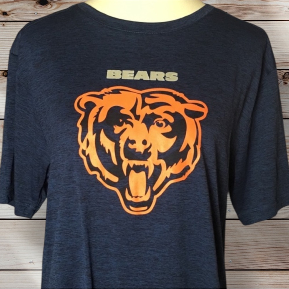 Chicago Bears Majestic Cool Base Blue T-shirt Medium VGUC - Picture 10 of 13